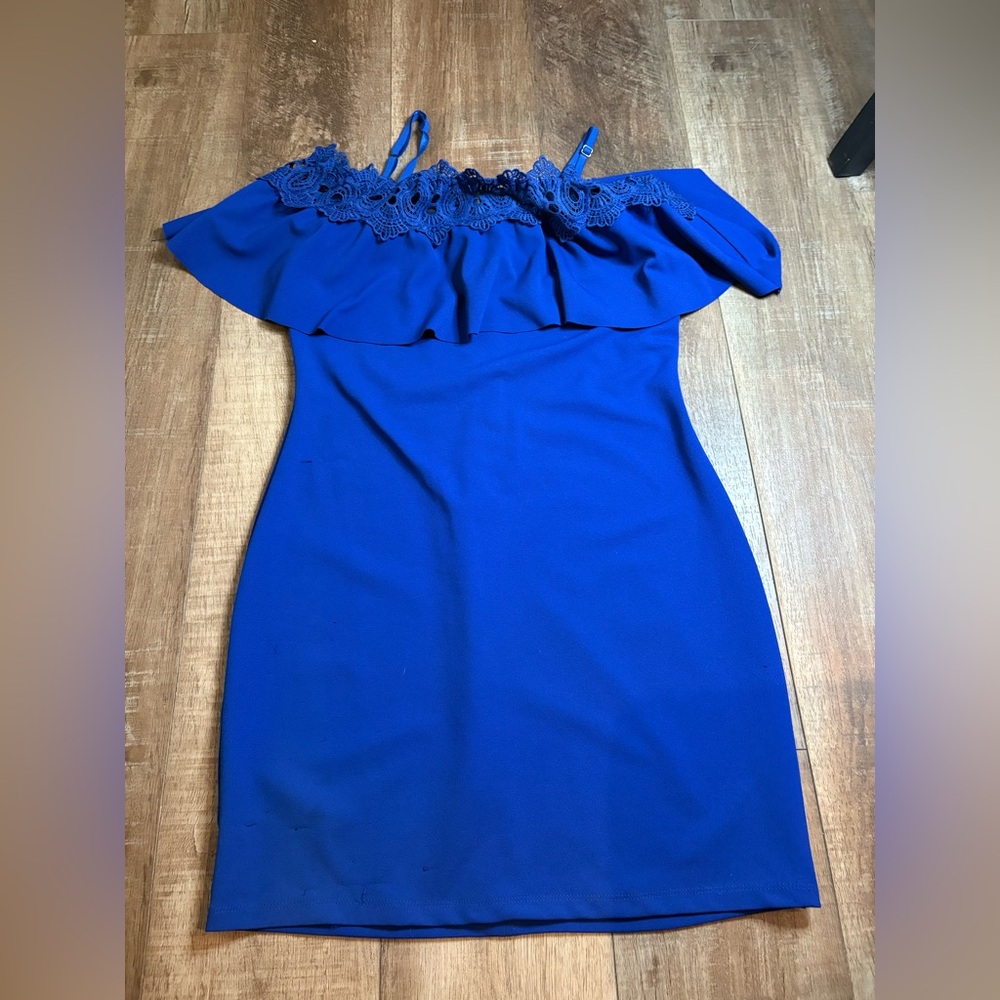 BCX Royal Blue off the Shoulder Dress